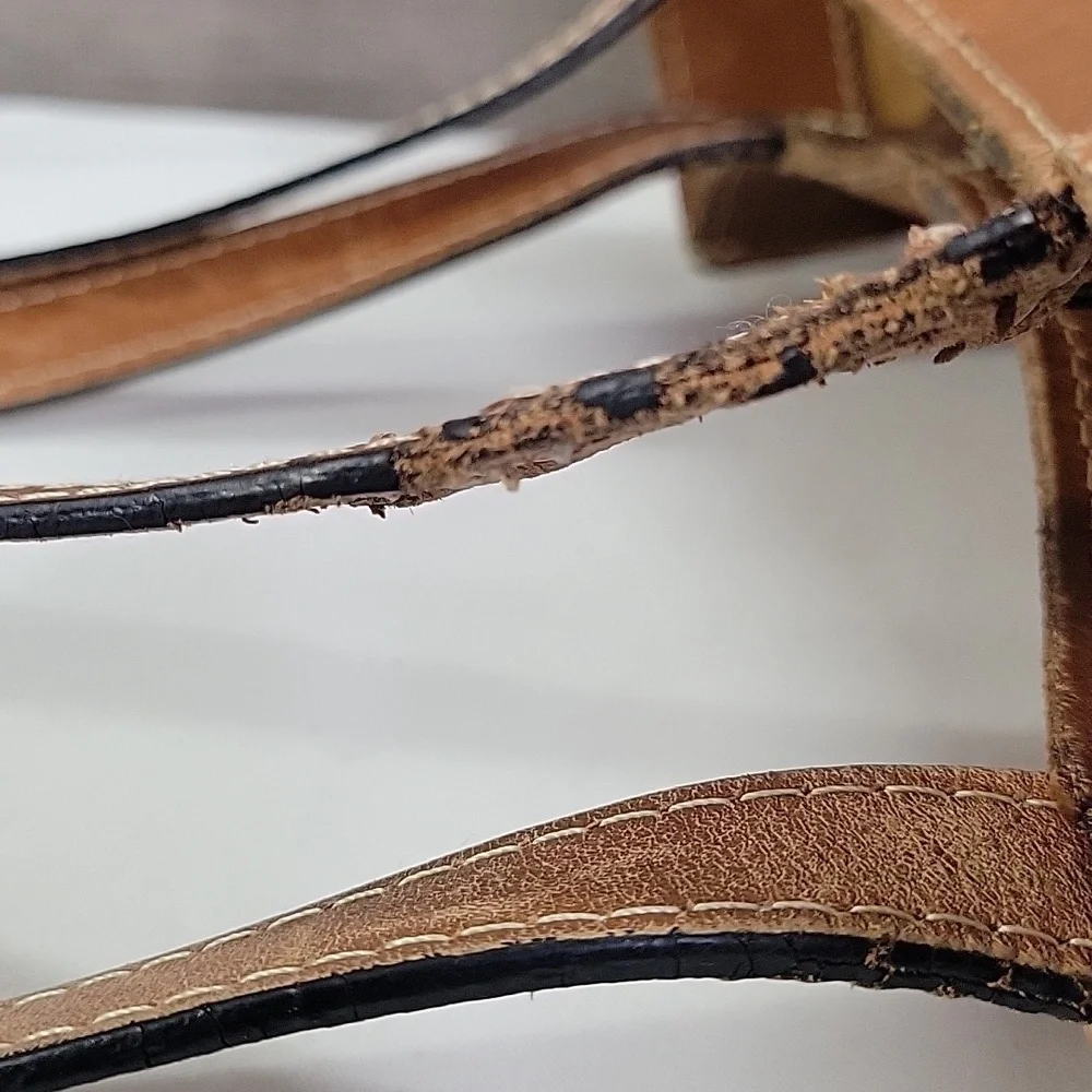Patricia Nash Brown Tooled Leather Tote Shoulder Bag